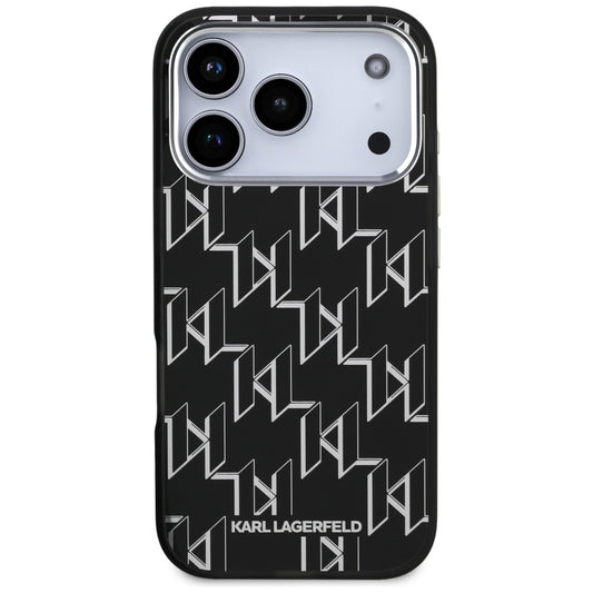 Husa MagSafe pentru Apple iPhone 17 Pro, Karl Lagerfeld, IML KL Monogram, Neagra