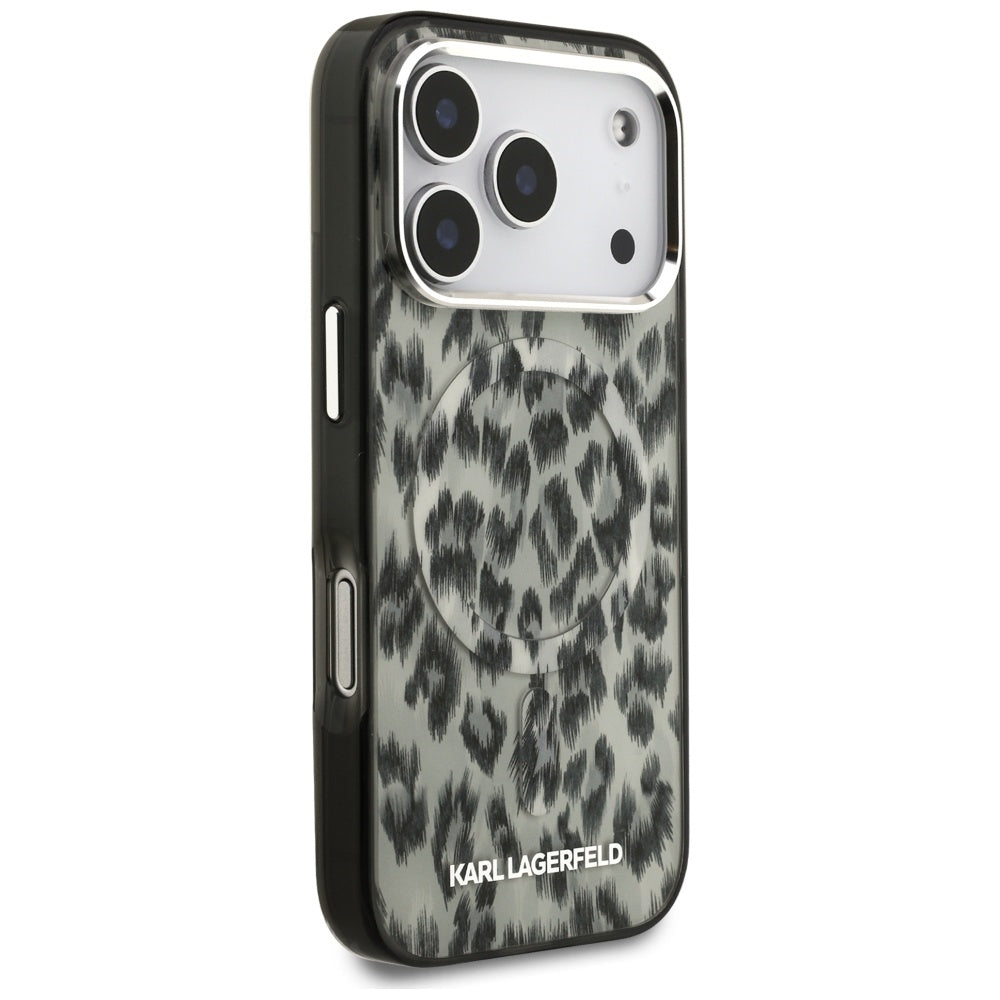 Husa MagSafe pentru Apple iPhone 17 Pro, Karl Lagerfeld, IML Leopard Pattern, Maro