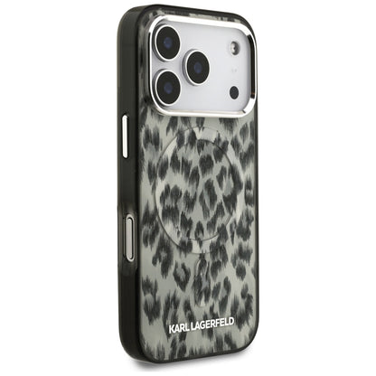 Husa MagSafe pentru Apple iPhone 17 Pro, Karl Lagerfeld, IML Leopard Pattern, Maro