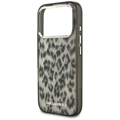 Husa MagSafe pentru Apple iPhone 17 Pro, Karl Lagerfeld, IML Leopard Pattern, Maro