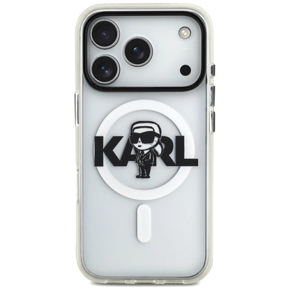 Husa MagSafe pentru Apple iPhone 17 Pro, Karl Lagerfeld, IML Sketch Logo Karl, Transparenta
