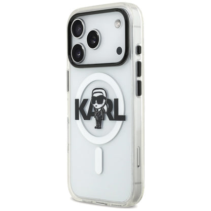 Husa MagSafe pentru Apple iPhone 17 Pro, Karl Lagerfeld, IML Sketch Logo Karl, Transparenta