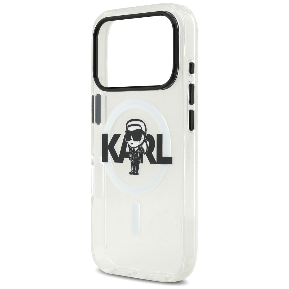 Husa MagSafe pentru Apple iPhone 17 Pro, Karl Lagerfeld, IML Sketch Logo Karl, Transparenta