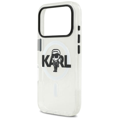 Husa MagSafe pentru Apple iPhone 17 Pro, Karl Lagerfeld, IML Sketch Logo Karl, Transparenta