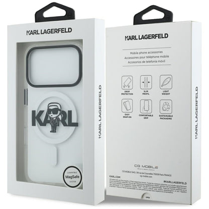 Husa MagSafe pentru Apple iPhone 17 Pro, Karl Lagerfeld, IML Sketch Logo Karl, Transparenta