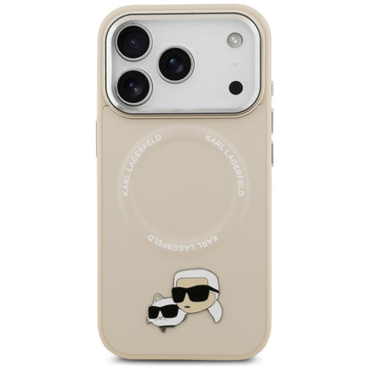 Husa MagSafe pentru Apple iPhone 17 Pro, Karl Lagerfeld, Karl & Choupette Pins, Bej