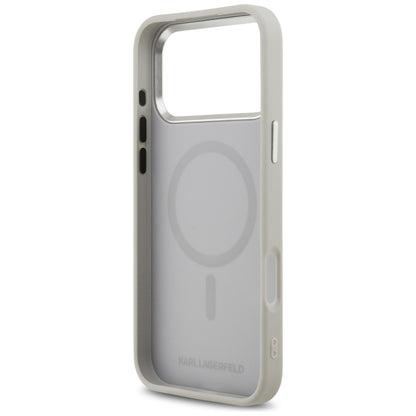 Husa MagSafe pentru Apple iPhone 17 Pro, Karl Lagerfeld, Karl & Choupette Pins, Gri