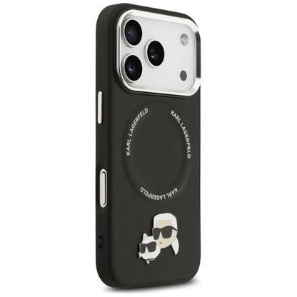Husa MagSafe pentru Apple iPhone 17 Pro, Karl Lagerfeld, Karl & Choupette Pins, Neagra