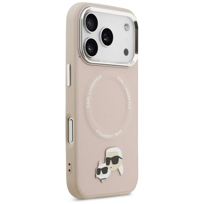Husa MagSafe pentru Apple iPhone 17 Pro, Karl Lagerfeld, Karl & Choupette Pins, Roz