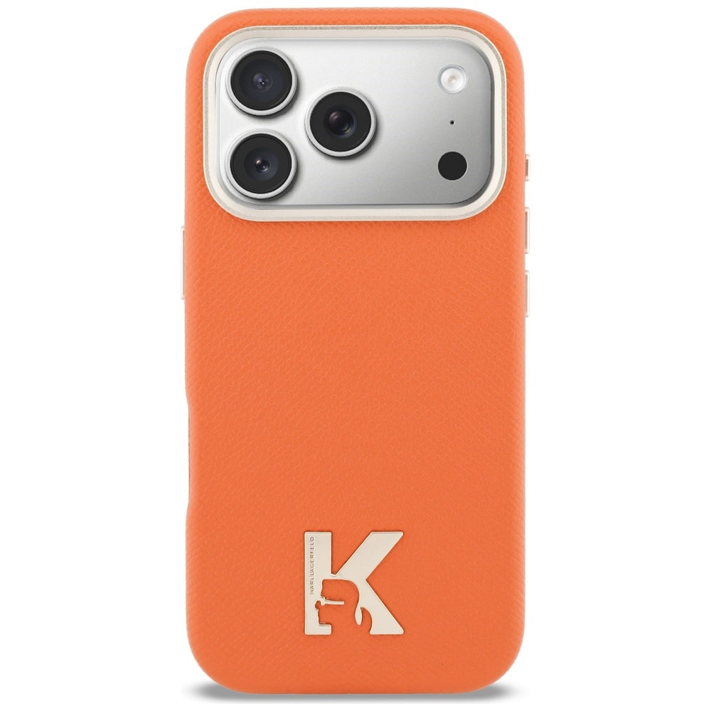 Husa MagSafe pentru Apple iPhone 17 Pro, Karl Lagerfeld, Karl Head Logo, Portocalie