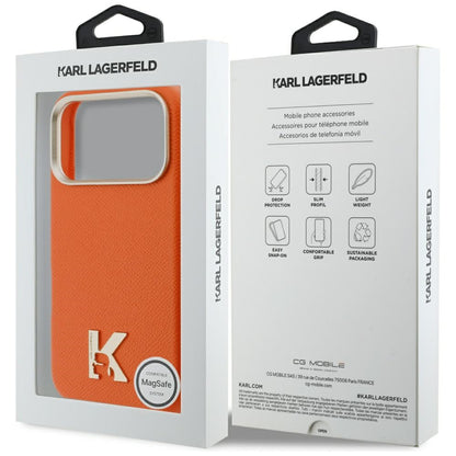 Husa MagSafe pentru Apple iPhone 17 Pro, Karl Lagerfeld, Karl Head Logo, Portocalie