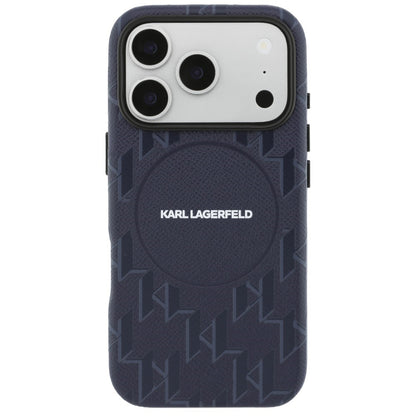 Husa MagSafe pentru Apple iPhone 17 Pro, Karl Lagerfeld, KL Monogram Logo, Albastra