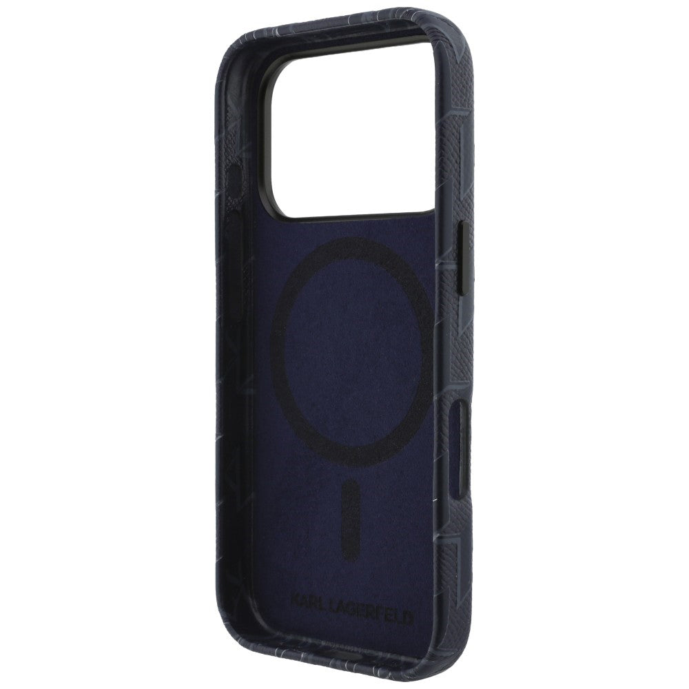Husa MagSafe pentru Apple iPhone 17 Pro, Karl Lagerfeld, KL Monogram Logo, Albastra