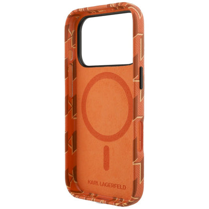 Husa MagSafe pentru Apple iPhone 17 Pro, Karl Lagerfeld, KL Monogram Logo, Portocalie