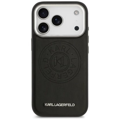 Husa MagSafe pentru Apple iPhone 17 Pro, Karl Lagerfeld, Point & Metal Logo, Neagra