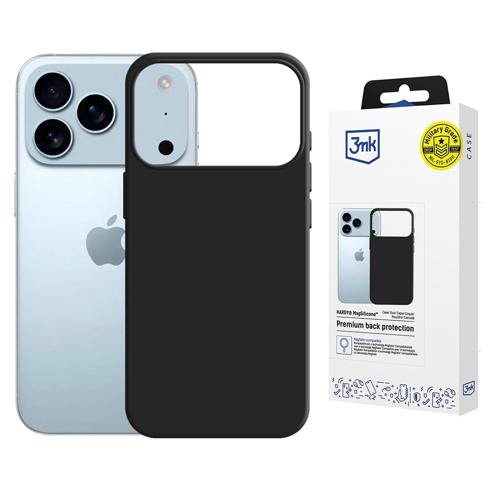 Husa MagSafe pentru Apple iPhone 17 Pro Max, 3MK, Hardy, Neagra