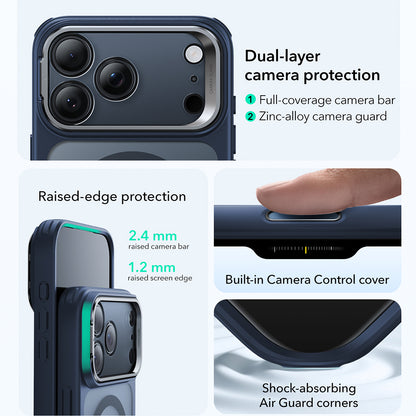 Husa MagSafe pentru Apple iPhone 17 Pro Max, ESR, Classic Hybrid Kickstand, Albastra Satinata