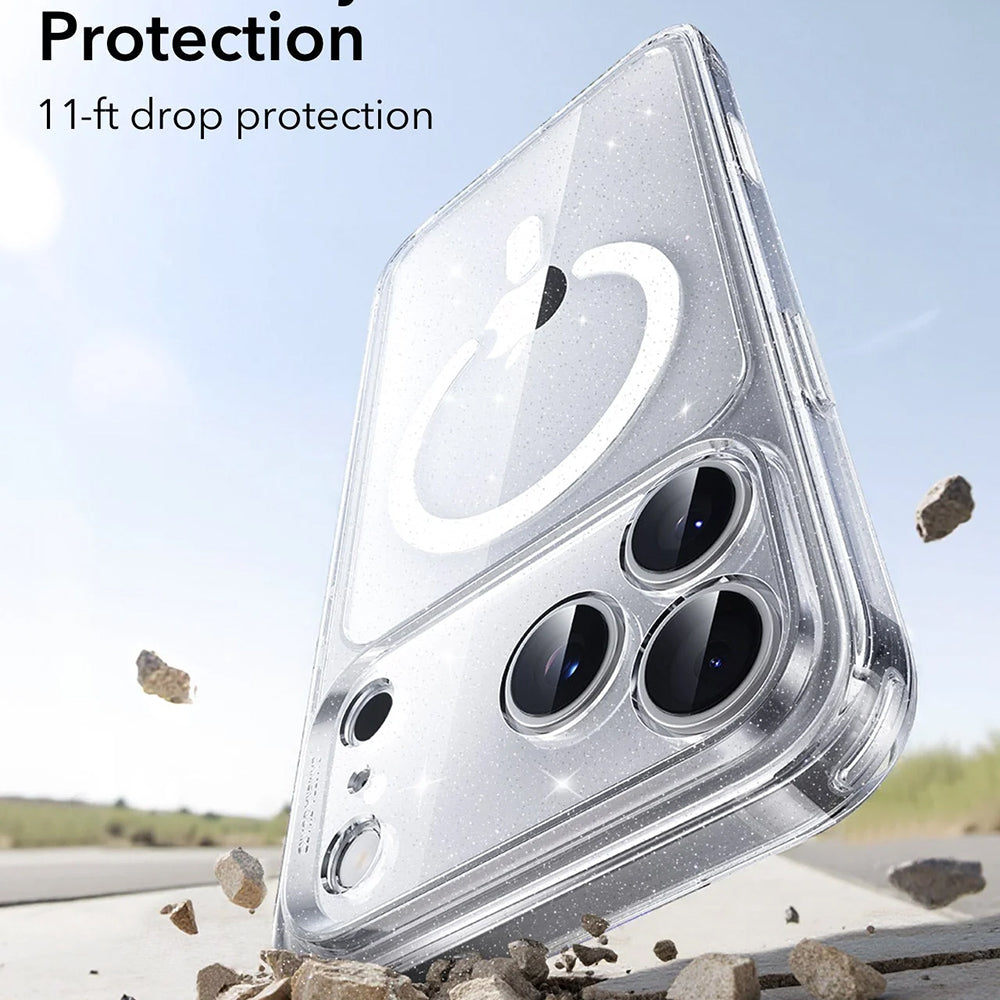 Husa MagSafe pentru Apple iPhone 17 Pro Max, ESR, Classic Hybrid Shimmer, Transparenta