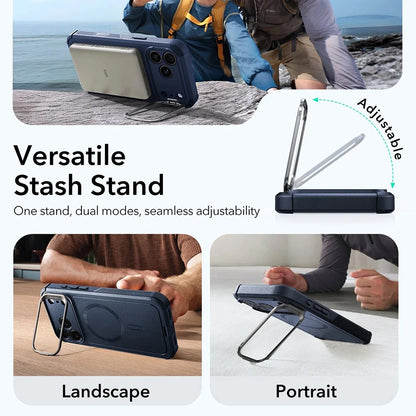 Husa MagSafe pentru Apple iPhone 17 Pro Max, ESR, Cyber Armor Kickstand, Albastra