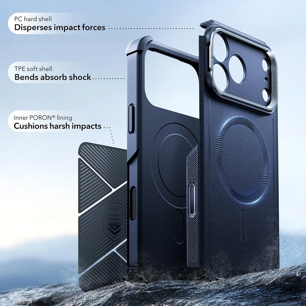 Husa MagSafe pentru Apple iPhone 17 Pro Max, ESR, Cyber Armor Kickstand, Albastra