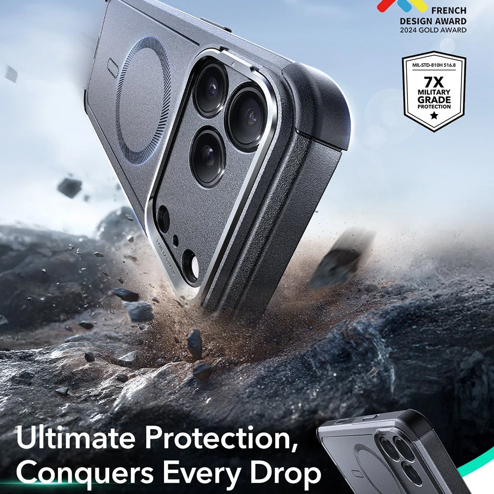 Husa MagSafe pentru Apple iPhone 17 Pro Max, ESR, Cyber Armor Kickstand, Gri