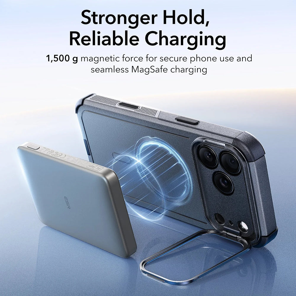 Husa MagSafe pentru Apple iPhone 17 Pro Max, ESR, Cyber Armor Kickstand, Gri