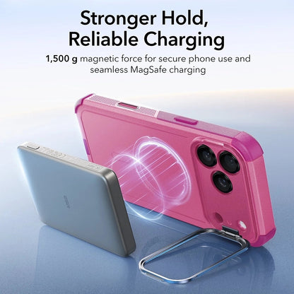Husa MagSafe pentru Apple iPhone 17 Pro Max, ESR, Cyber Armor Kickstand, Roz