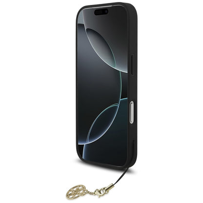 Husa MagSafe pentru Apple iPhone 17 Pro Max, Guess, 4G Charm Cradle, Neagra