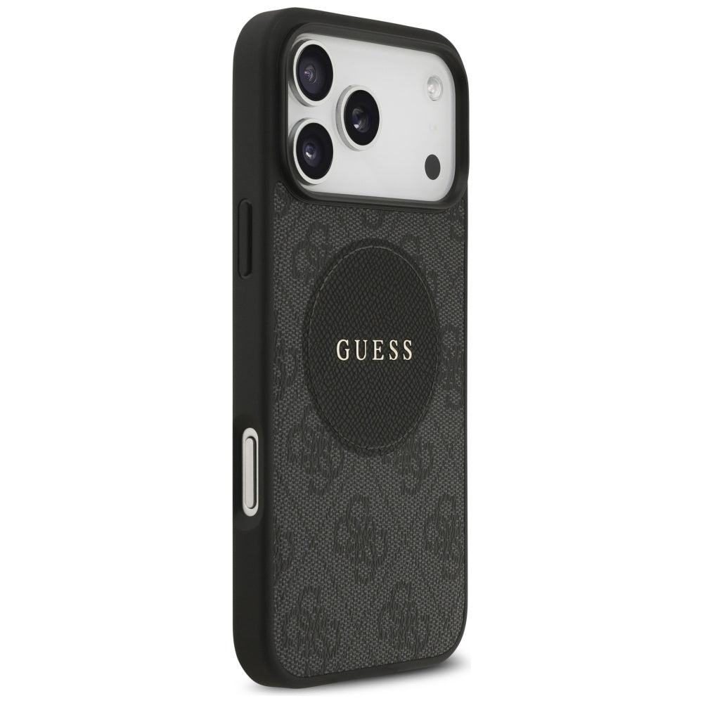 Husa MagSafe pentru Apple iPhone 17 Pro Max, Guess, 4G Circle Classic Logo, Neagra