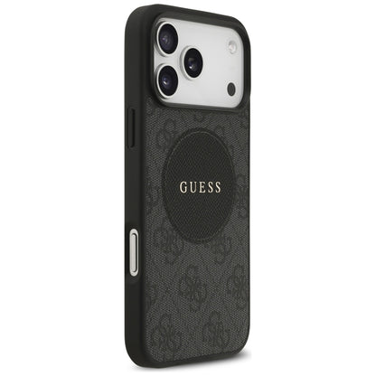 Husa MagSafe pentru Apple iPhone 17 Pro Max, Guess, 4G Circle Classic Logo, Neagra