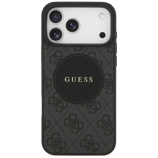 Husa MagSafe pentru Apple iPhone 17 Pro Max, Guess, 4G Circle Classic Logo, Neagra