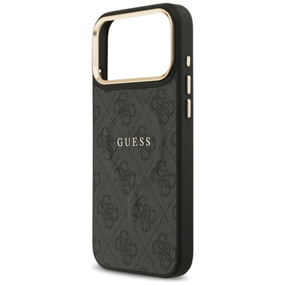 Husa MagSafe pentru Apple iPhone 17 Pro Max, Guess, 4G Classic, Neagra