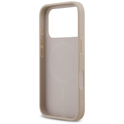 Husa MagSafe pentru Apple iPhone 17 Pro Max, Guess, 4G Printed Stripes, Roz