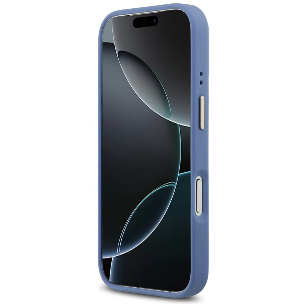 Husa MagSafe pentru Apple iPhone 17 Pro Max, Guess, 4G Strass Logo, Albastra