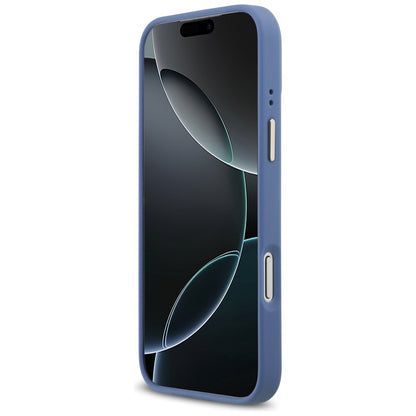 Husa MagSafe pentru Apple iPhone 17 Pro Max, Guess, 4G Strass Logo with Big Strap, Albastra