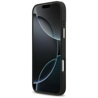 Husa MagSafe pentru Apple iPhone 17 Pro Max, Guess, 4G Strass Logo with Big Strap, Neagra