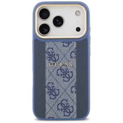 Husa MagSafe pentru Apple iPhone 17 Pro Max, Guess, 4G Stripe, Albastra
