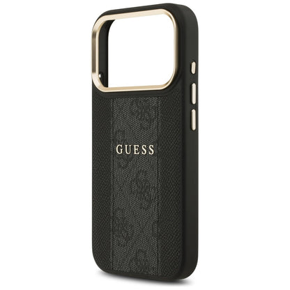Husa MagSafe pentru Apple iPhone 17 Pro Max, Guess, 4G Stripe, Neagra