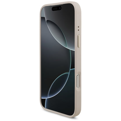 Husa MagSafe pentru Apple iPhone 17 Pro Max, Guess, 4G Triangle Logo with Big Strap, Roz