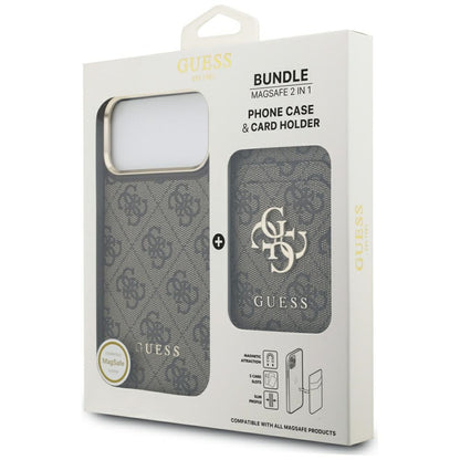 Husa MagSafe pentru Apple iPhone 17 Pro Max, Guess, Cardslot 4G, Maro