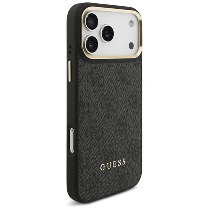 Husa MagSafe pentru Apple iPhone 17 Pro Max, Guess, Cardslot 4G, Neagra