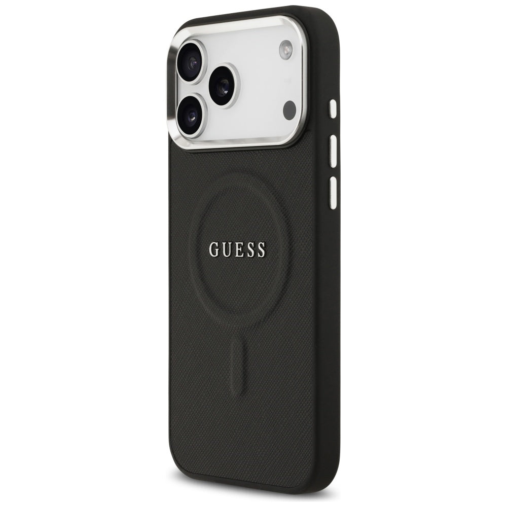 Husa MagSafe pentru Apple iPhone 17 Pro Max, Guess, Classic Logo, Neagra