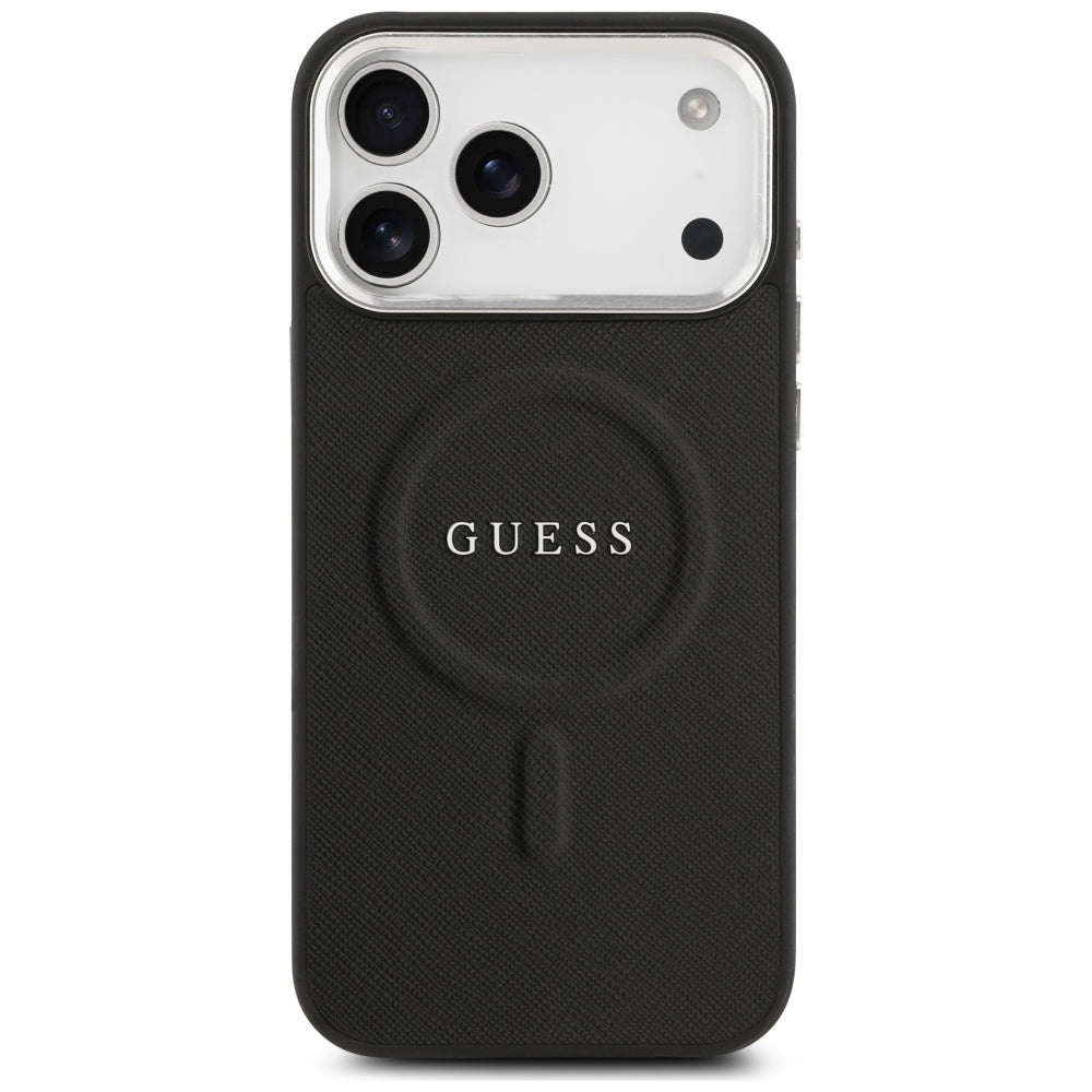 Husa MagSafe pentru Apple iPhone 17 Pro Max, Guess, Classic Logo, Neagra