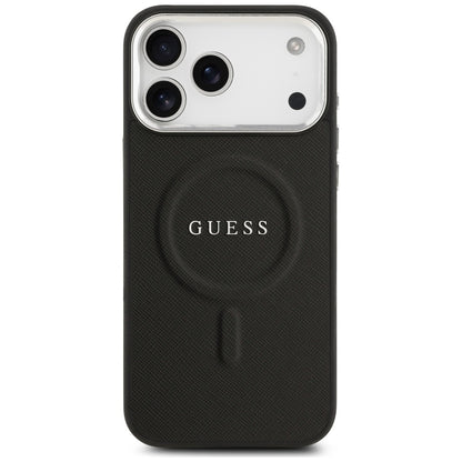 Husa MagSafe pentru Apple iPhone 17 Pro Max, Guess, Classic Logo, Neagra