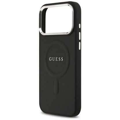Husa MagSafe pentru Apple iPhone 17 Pro Max, Guess, Classic Logo, Neagra