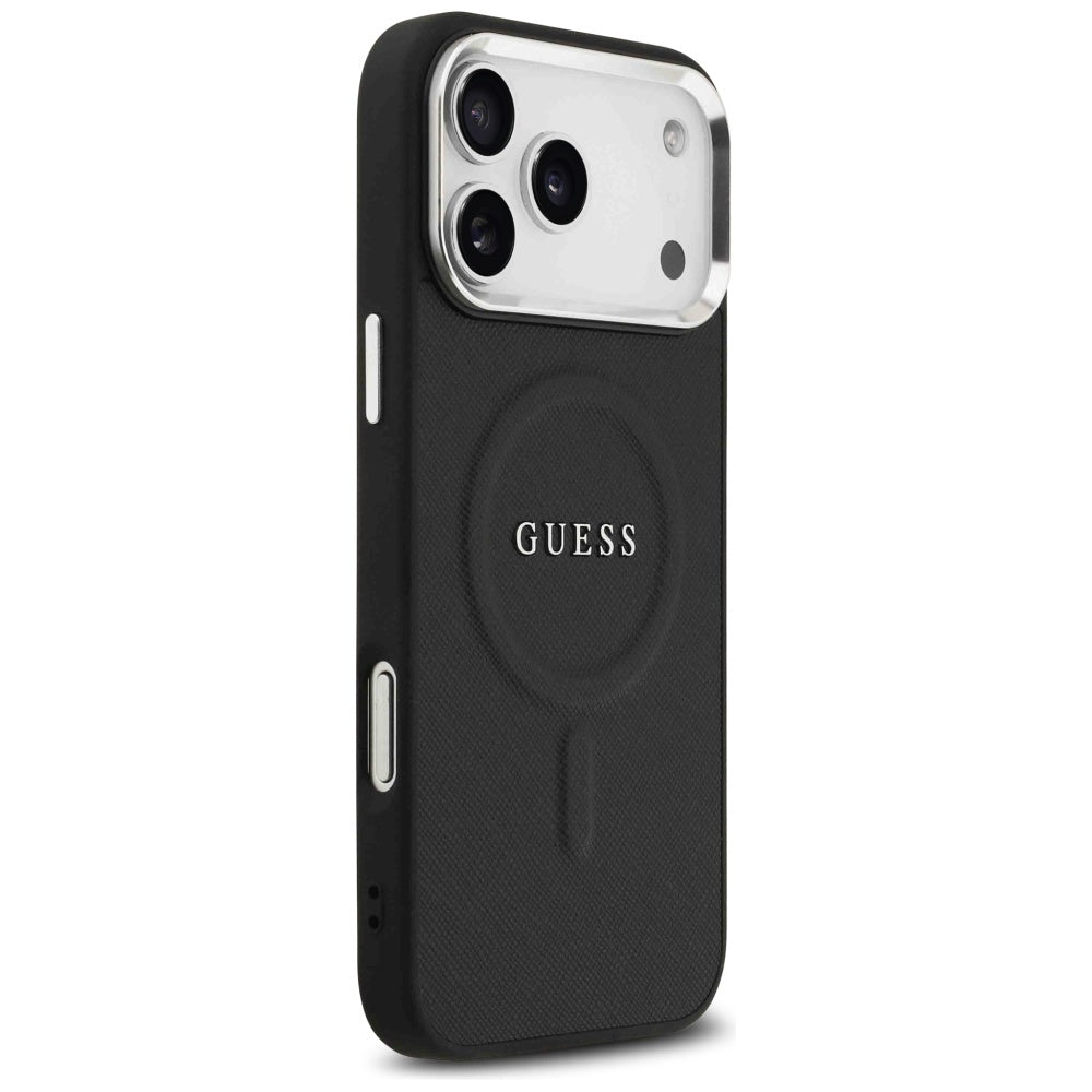 Husa MagSafe pentru Apple iPhone 17 Pro Max, Guess, Classic Logo, Neagra
