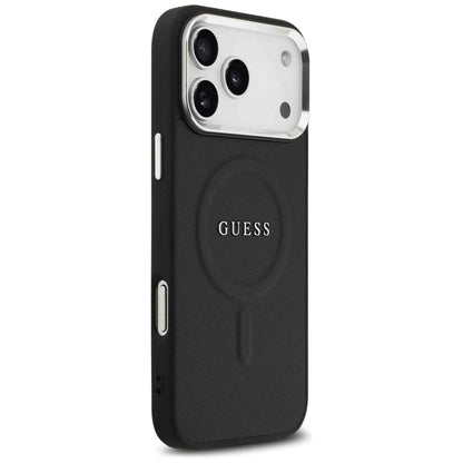 Husa MagSafe pentru Apple iPhone 17 Pro Max, Guess, Classic Logo, Neagra