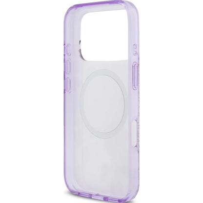 Husa MagSafe pentru Apple iPhone 17 Pro Max, Guess, IML Flower & Tonal Circle, Mov