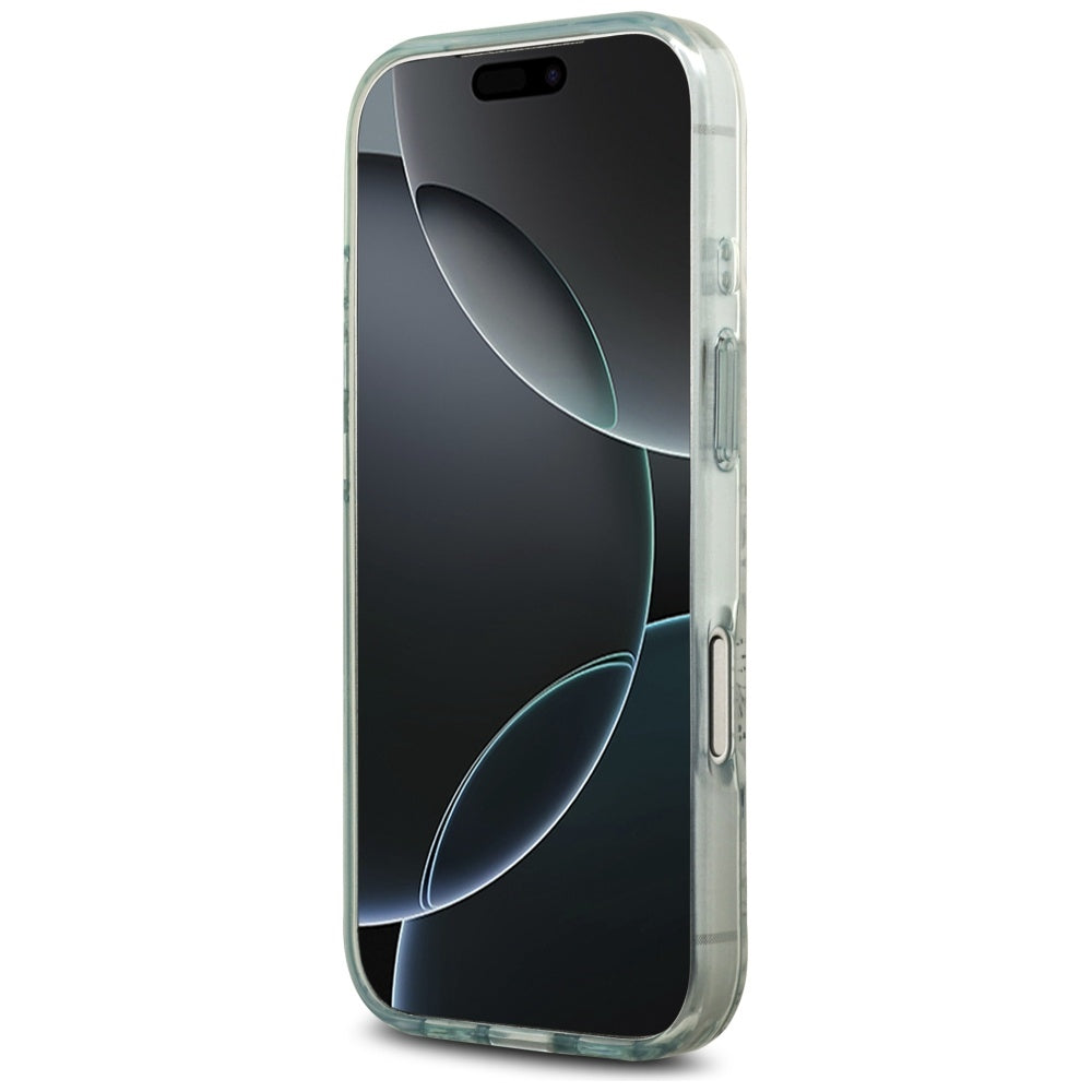 Husa MagSafe pentru Apple iPhone 17 Pro Max, Guess, IML Flower & Tonal Circle, Verde