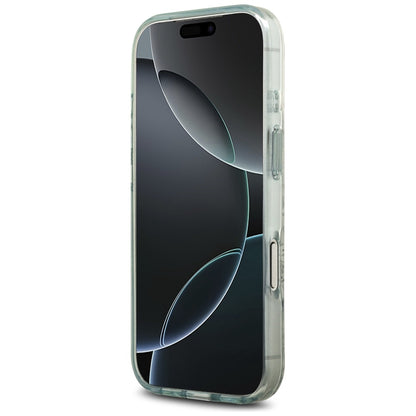 Husa MagSafe pentru Apple iPhone 17 Pro Max, Guess, IML Flower & Tonal Circle, Verde